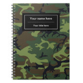 Carnet Camo Vert, Camouflage, Militaire, Armée (Devant)