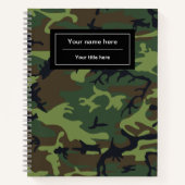 Carnet Camo Vert, Camouflage, Militaire, Armée (Devant)