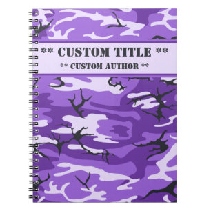 Carnet Camo violet avec titre/bloc auteur