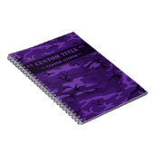 Carnet Camo violet foncé avec titre/bloc auteur (Côté Droit)