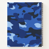Carnet Camouflage bleu Camo Motif de l'armée Monogramme (Dos)