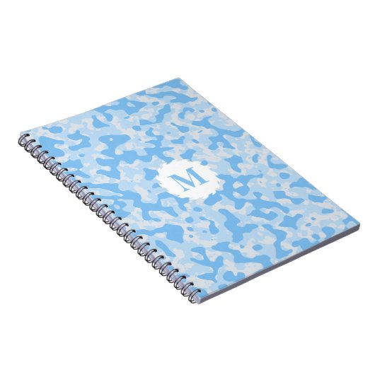 Carnet Camouflage bleu Monogramme initial (Côté Droit)