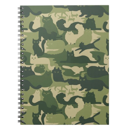 Carnet Camouflage Chats Motif Armée Green Kitty Chats Cam (Devant)