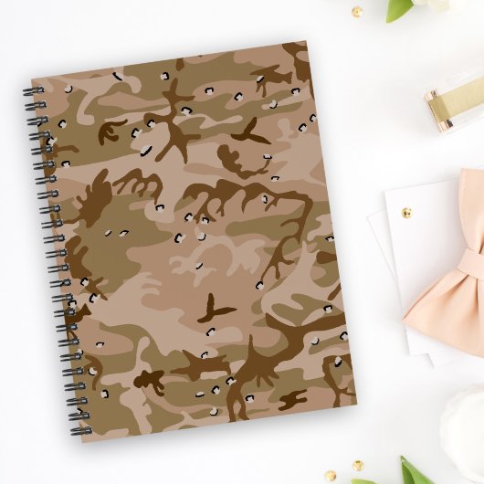 Carnet Camouflage Désert Avec Galets, Militaire, Armée