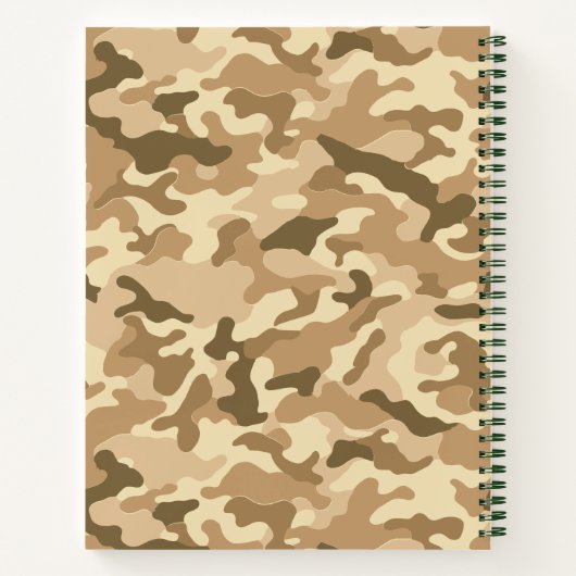 Carnet Camouflage du désert de l'armée (Dos)