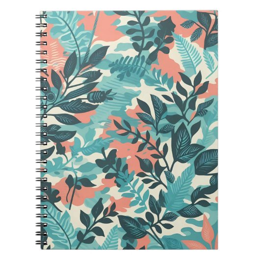 Carnet Camouflage Feuilles Abstraits (Devant)