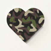 Carnet Camouflage militaire Vert Motif Brown Monogramme (Dos)