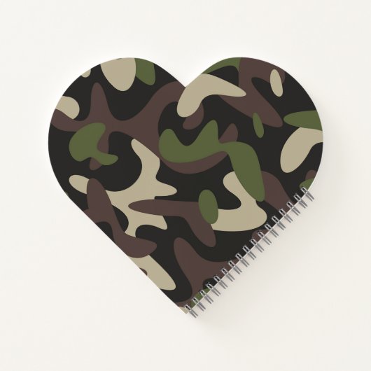 Carnet Camouflage militaire Vert Motif Brown Monogramme (Dos)