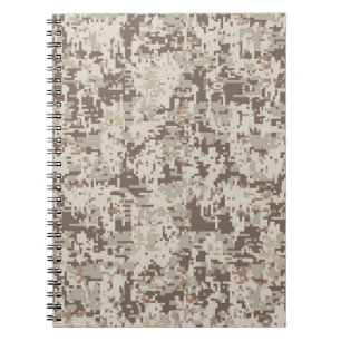 Carnet Camouflage numérique de style beige du désert