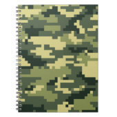 Carnet Camouflage numérique en bois à 8 bits / Camo (Devant)
