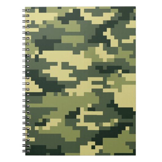 Carnet Camouflage numérique en bois à 8 bits / Camo (Devant)