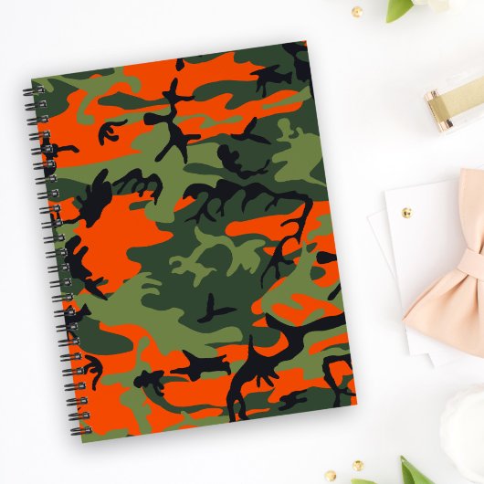 Carnet Camouflage orange et vert, Militaire, Armée