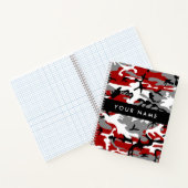 Carnet Camouflage rouge et gris Votre nom Personnaliser (Intérieur)