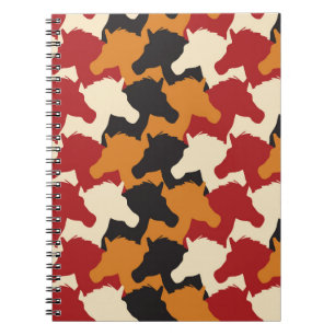 Carnet Camouflage tête de licorne, répétition motif.