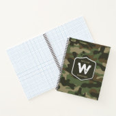 Carnet Camouflage vert Camo Motif de l'armée Monogramme (Intérieur)