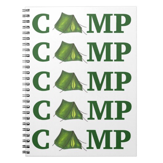 Carnet CAMP Tente verte Camping été Camping été Cadeau de (Devant)