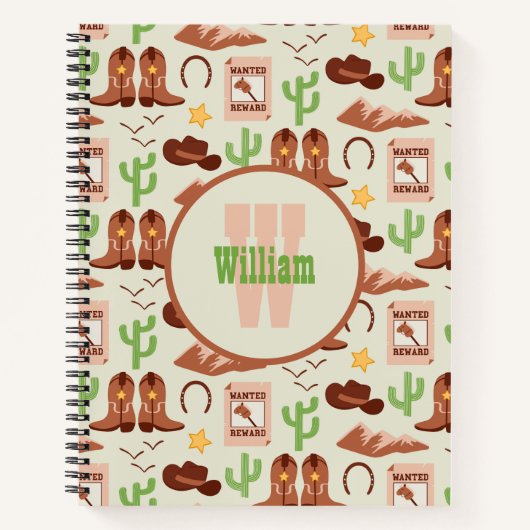 Carnet Campagne Boots Cowboy Stick Horse Désert Ouest (Devant)