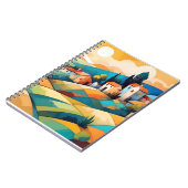 Carnet Campagne Village Paysage Abstrait Art Arrière - pl (Côté gauche)