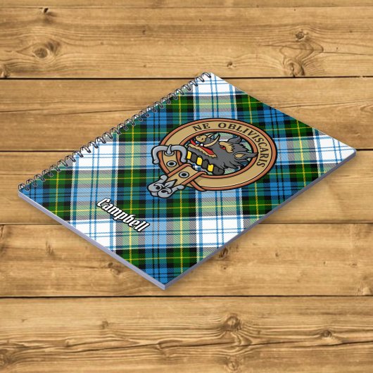 Carnet Campbell Crest au-dessus de Tartan