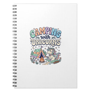 Carnet Camping de licorne avec autocollant Kawaii licorne