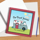 Carnet Camping rouge et Turquoise rétro