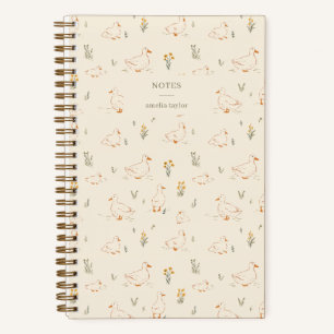 Carnet Canard à la Crème Motif Fleur Sauvage Nom Personna