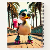 Carnet Canard à roulettes drôle d'été rétro (Dos)