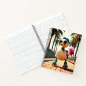 Carnet Canard à roulettes drôle d'été rétro (Intérieur)