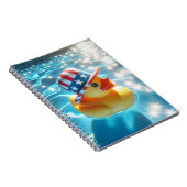 Carnet Canard En Caoutchouc Jaune Patriotique En Piscine (Côté Droit)