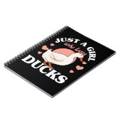Carnet Canard Juste une fille qui aime Canards filles fil (Côté gauche)