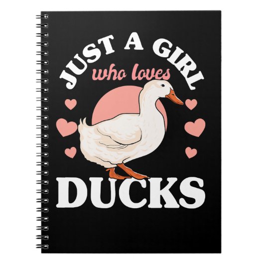 Carnet Canard Juste une fille qui aime Canards filles fil (Devant)