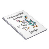 Carnet Canard mignon de l'équipe de nuit Nom drôle d'infi (Côté Droit)