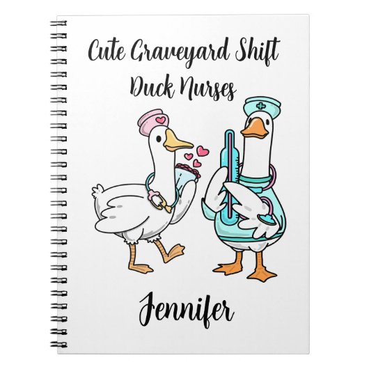 Carnet Canard mignon de l'équipe de nuit Nom drôle d'infi (Devant)