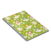 Carnet Canard vert mignon & motif sans couture de fleur d (Côté Droit)
