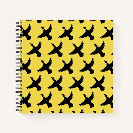 Carnet Canards volants jaune noir (Devant)