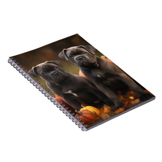 Carnet Cane Corso Chiot Automne Citrouille de plaisir (Côté Droit)