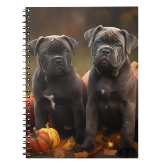 Carnet Cane Corso Chiot Automne Citrouille de plaisir (Devant)
