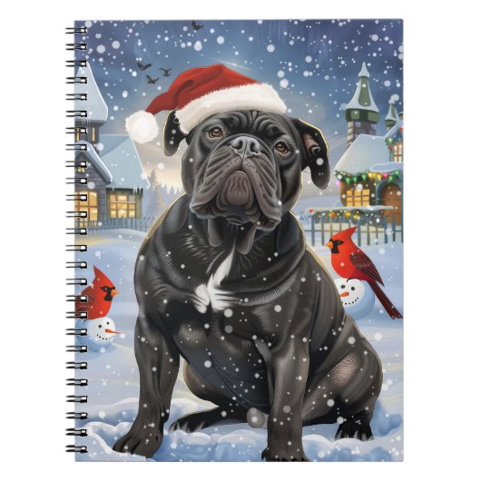 Carnet Cane Corso Winter Wonderland Noël Joie (Devant)