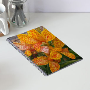Carnet Canna Lily Jaune avec Fleurs à Taches Rouges
