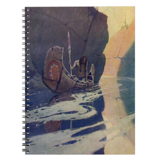 Carnet Canoë indien vintage pagayage Sun Classic (Devant)