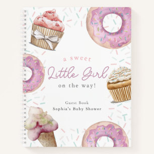 Carnet Caoutchouc rose doux et Baby shower de beigne Livr