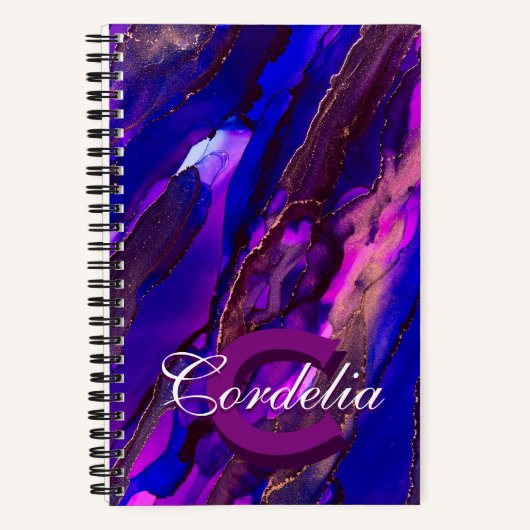Carnet cape de nuages violets avec cuivre (Recto)