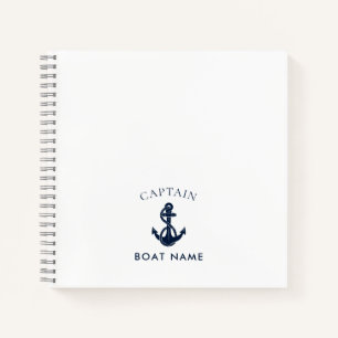 Carnet Capitaine d'ancre de bateau nautique moderne