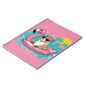 Carnet Capivara Estilosa no Verão com Boia Rosa (Côté gauche)