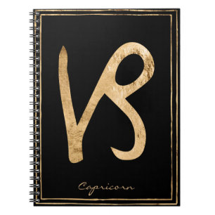 Carnet Capricorne martelé or stylisé astrologie