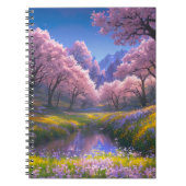 Carnet Capturer la floraison du Sakura dans le pré vert (Devant)
