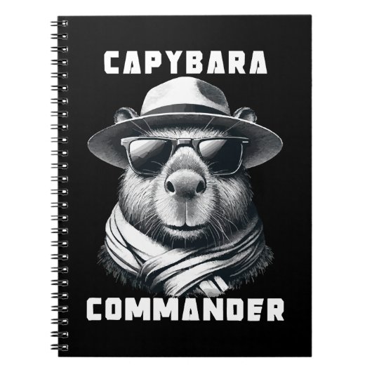 Carnet Capybara avec lunettes de soleil Capy Commandant (Devant)