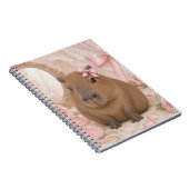 Carnet capybara coquette ruban rose (Côté Droit)