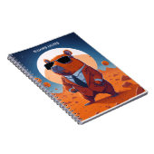 Carnet Capybara Drôle Personnalisée Avec Costume Sur Mars (Côté Droit)