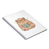 Carnet Capybara lisant avec des lunettes design Kawaii (Côté Droit)